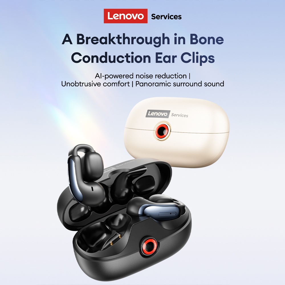 Headphones - Lenovo LES-108 Earphone TWS Konduksi Tulang