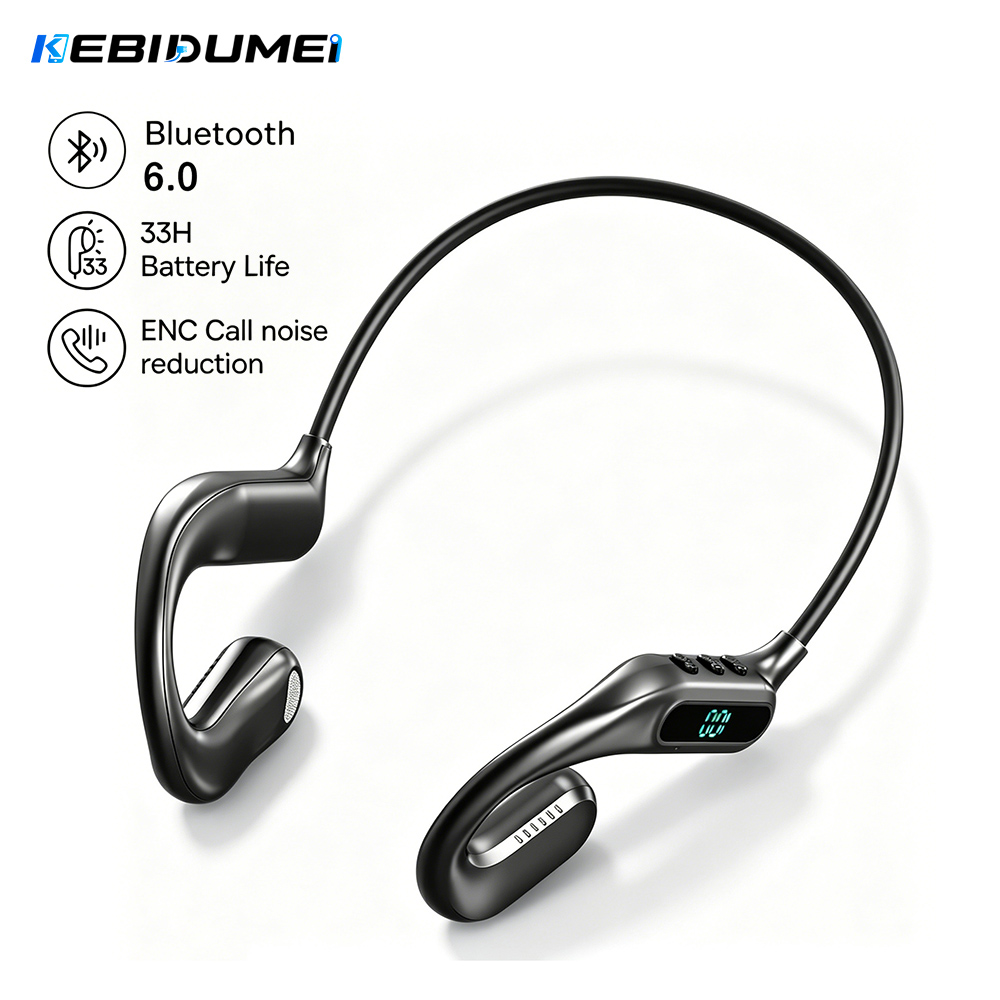 Bone Conduction Running Headphones - KEBIDUMEI Headphone Bluetooth 6.0 Telinga Terbuka