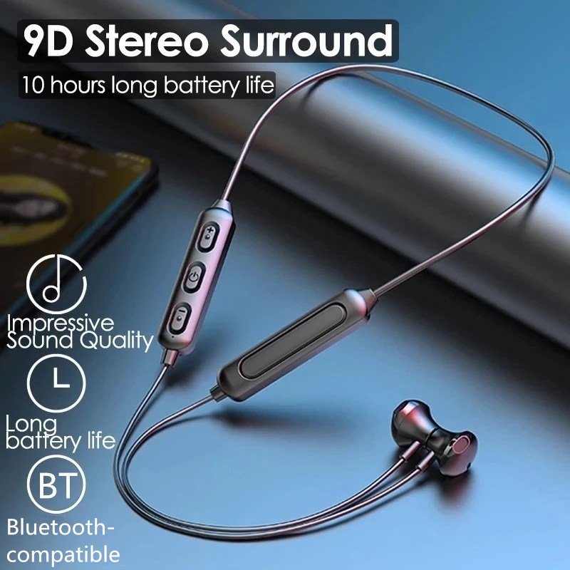 Magnetic Neckband Sports Earphones - Nirkabel Bluetooth 5.0 Earphone Magnetic Olahraga