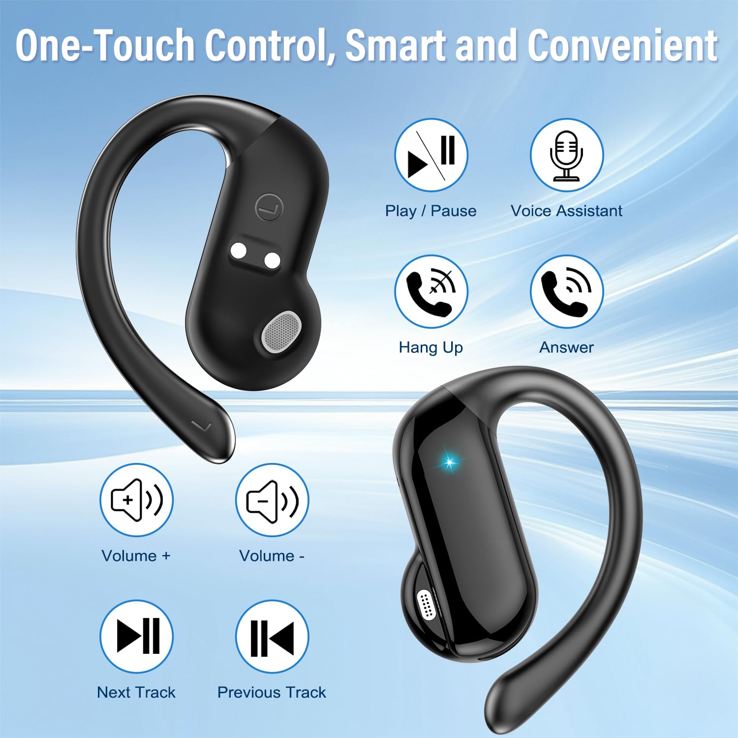 Open Ear Air Conduction Headphones - Earbud Open-Ear 2026 Bluetooth 5.4 Headphone