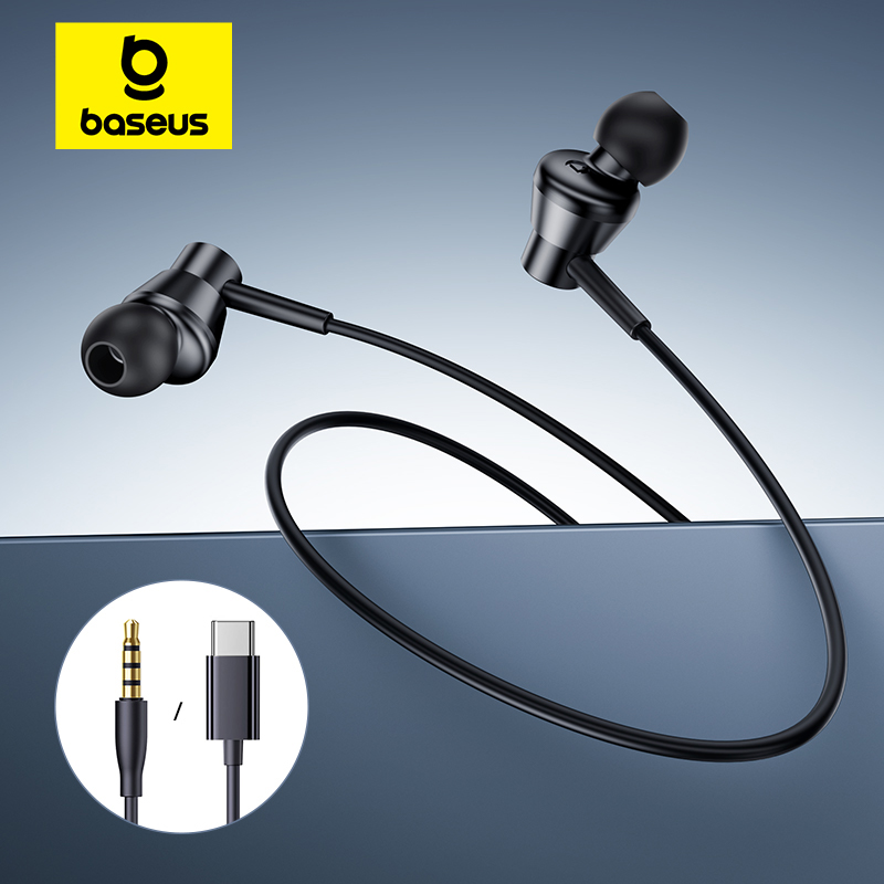 Type C Wired Earphones With Mic - Baseus Encok CZ11/HZ11 earphone berkabel, headphone