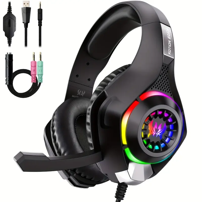 Gaming Headset With Mic Rgb - Headset Gaming untuk PC, PS4, PS5,