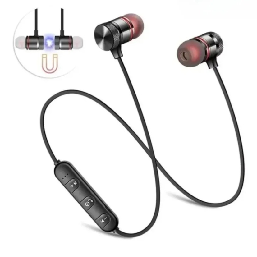 Magnetic Neckband Sports Earphones - Earphone Bluetooth Neckband In-Ear Magnetik 4.2