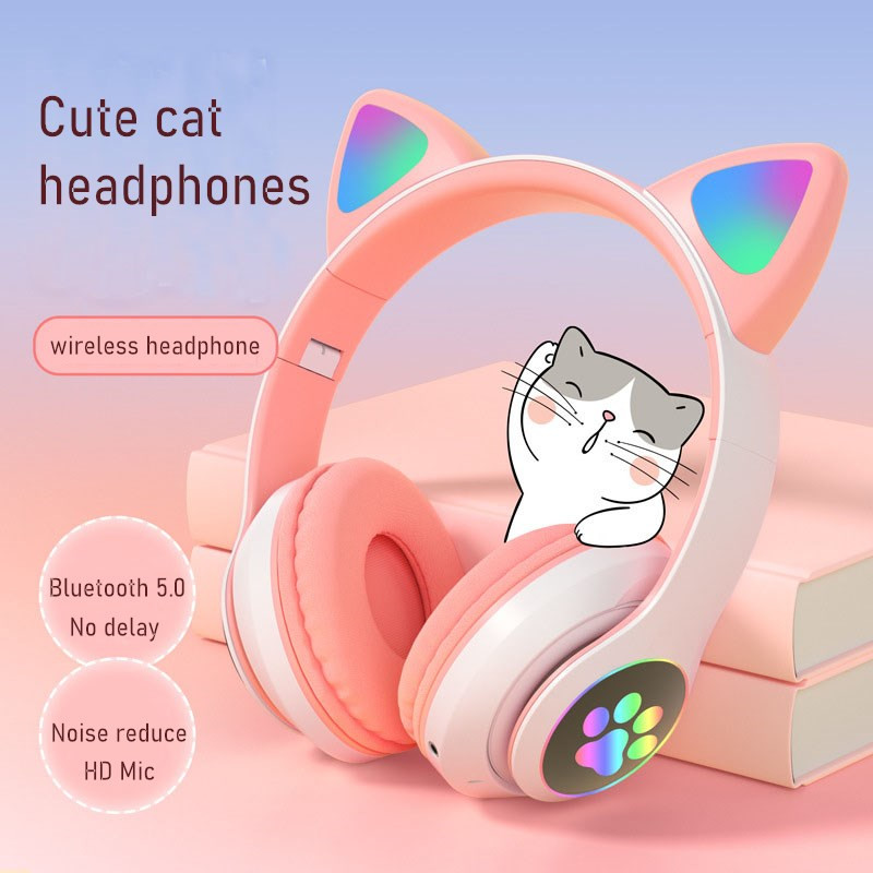 Headphone telinga kucing LED b - Cat Ear Bluetooth Headset Led ulasan dan harga