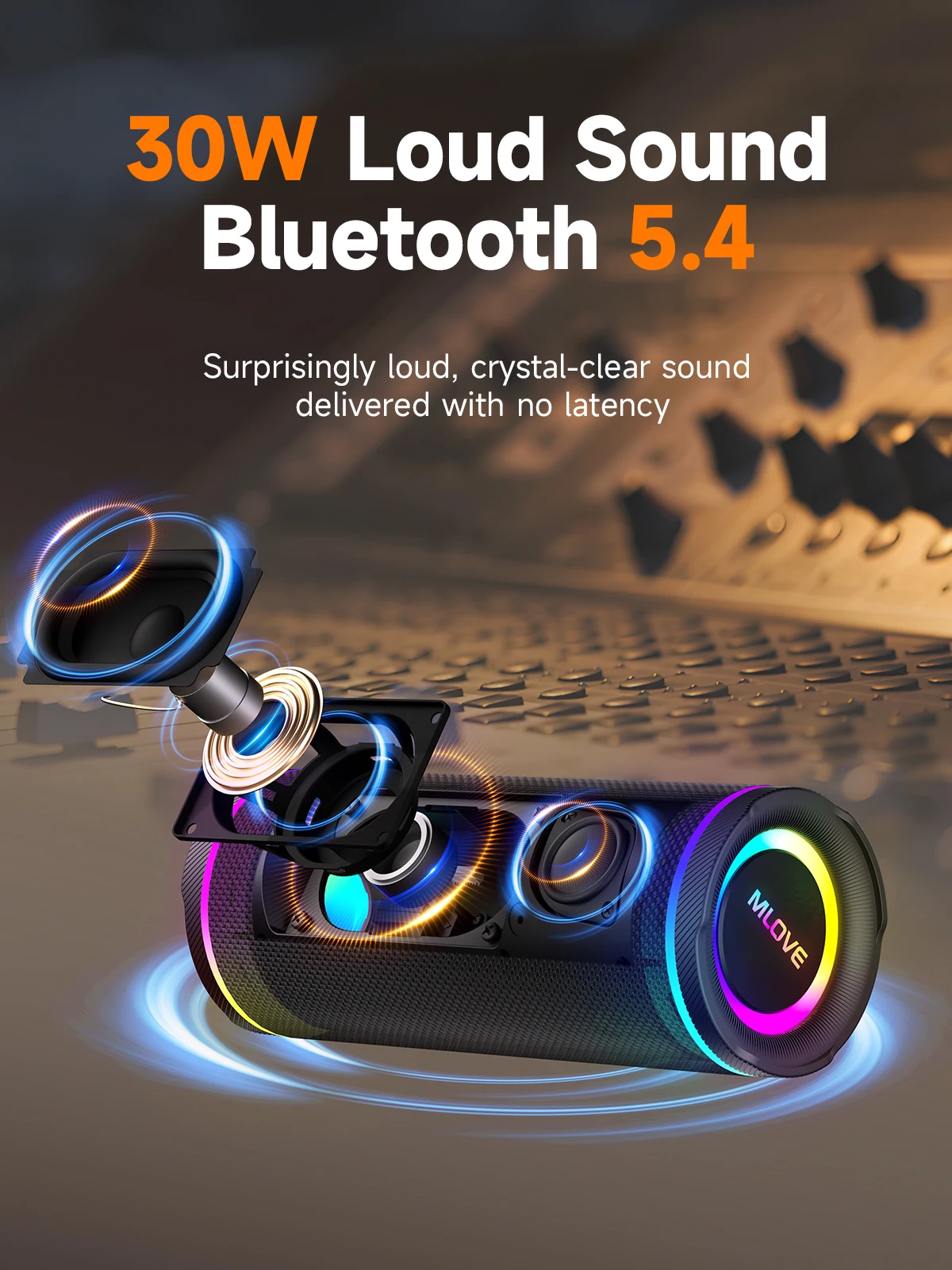 MLOVE E80 Speaker Bluetooth Po - Portable Bluetooth Speaker Waterproof Ipx7 ulasan dan harga