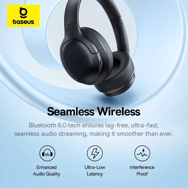 Headphone Nirkabel Baseus BH1  - Anc Wireless Over Ear Headphones ulasan dan harga