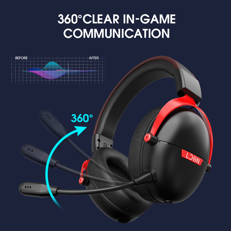 Headphone Gaming Nirkabel LDON - Anc Wireless Over Ear Headphones ulasan dan harga