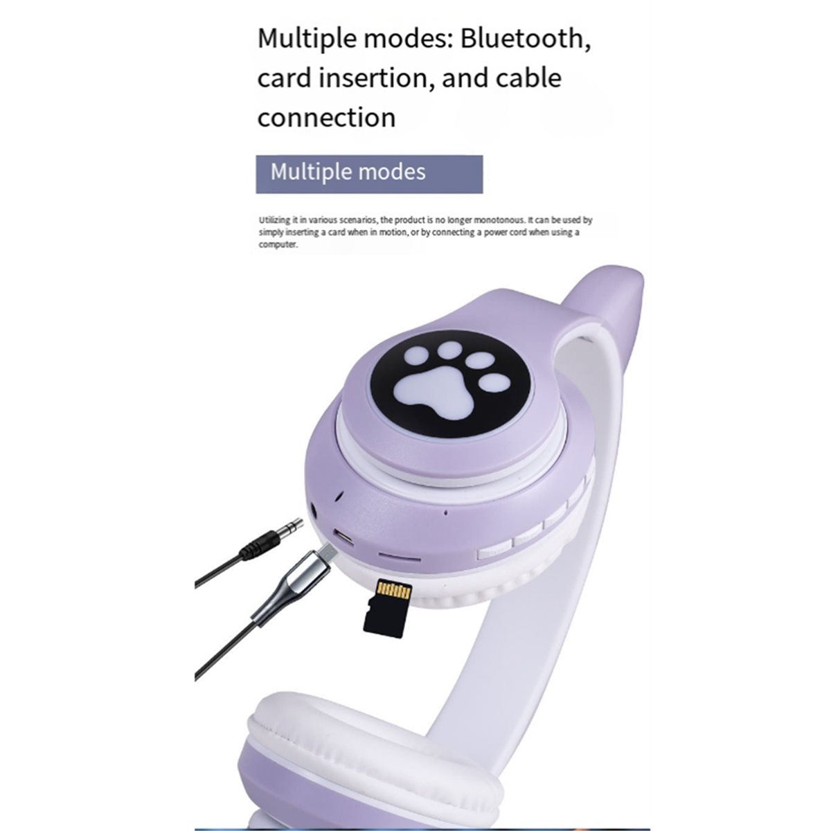 DT90 Headset Bluetooth Telinga - Cat Ear Bluetooth Headset Led ulasan dan harga