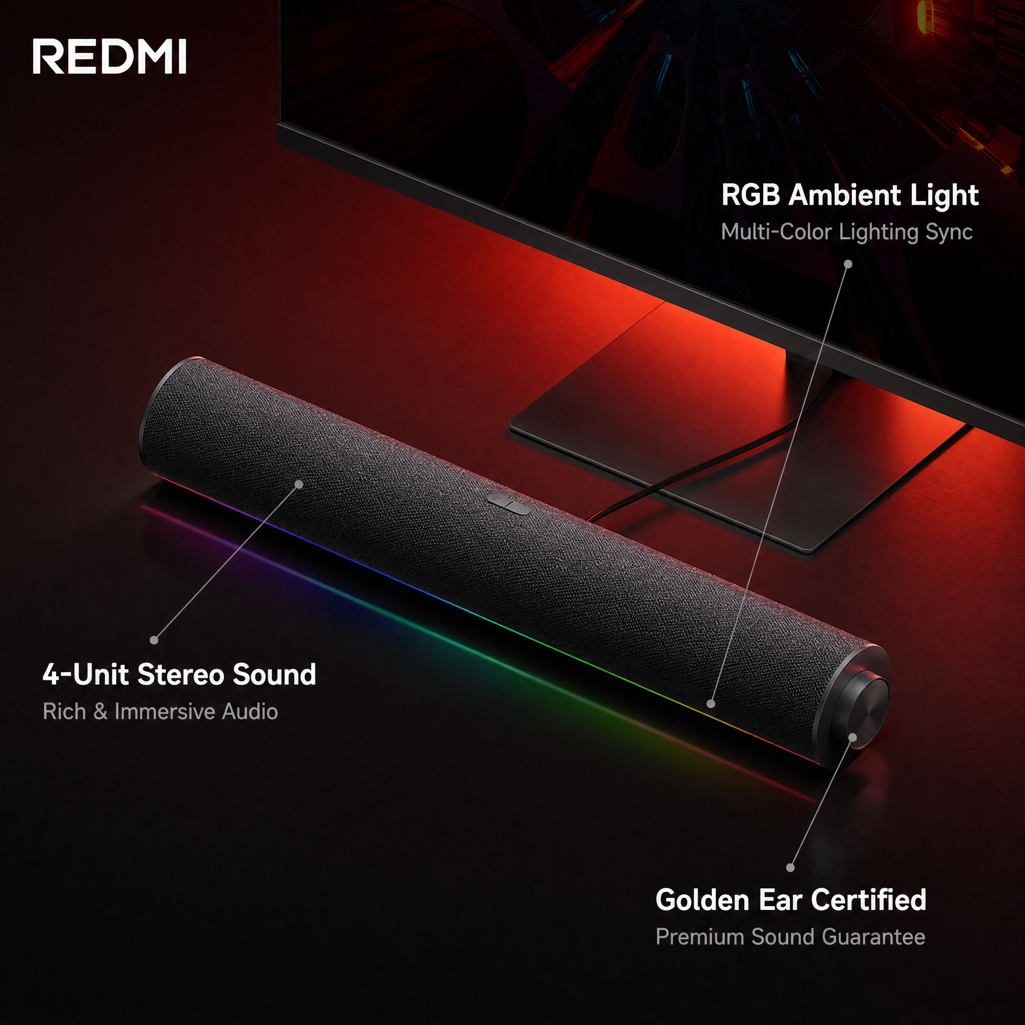 Speaker PC Xiaomi Redmi Asli,  - Rgb Computer Soundbar For Pc ulasan dan harga