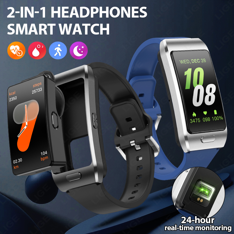 LIGE Jam Tangan Pintar Baru Ea - Tws Earbuds Bluetooth 5.3 ulasan dan harga