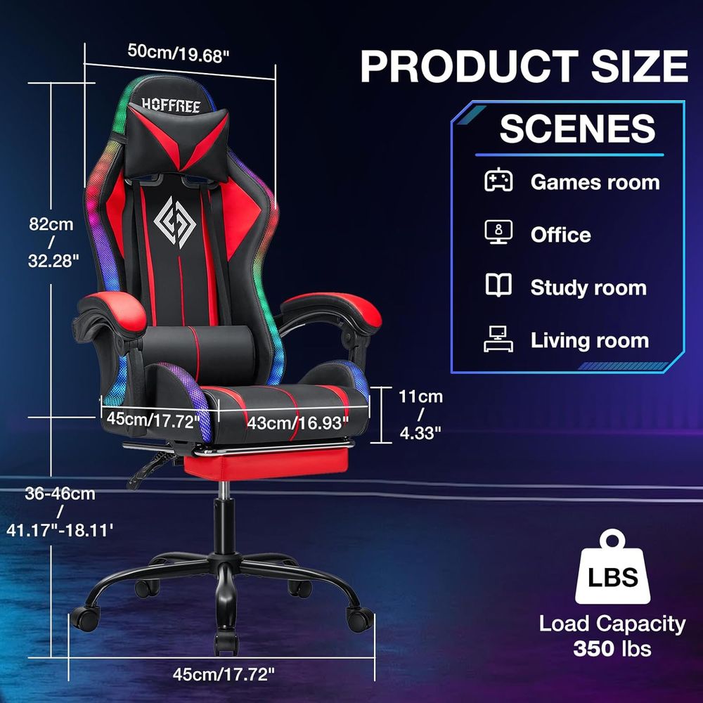 Kursi Gaming RGB dengan Speake - Speakers ulasan dan harga