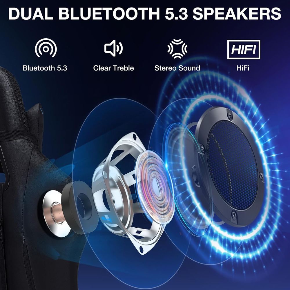 Kursi Gaming RGB dengan Speake - Speakers ulasan dan harga
